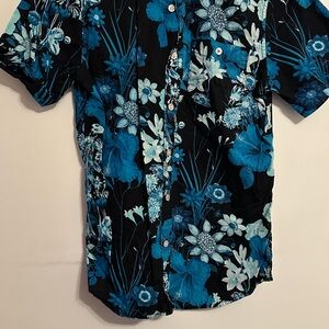 Modern Amusement Black and Blue Floral Shirt